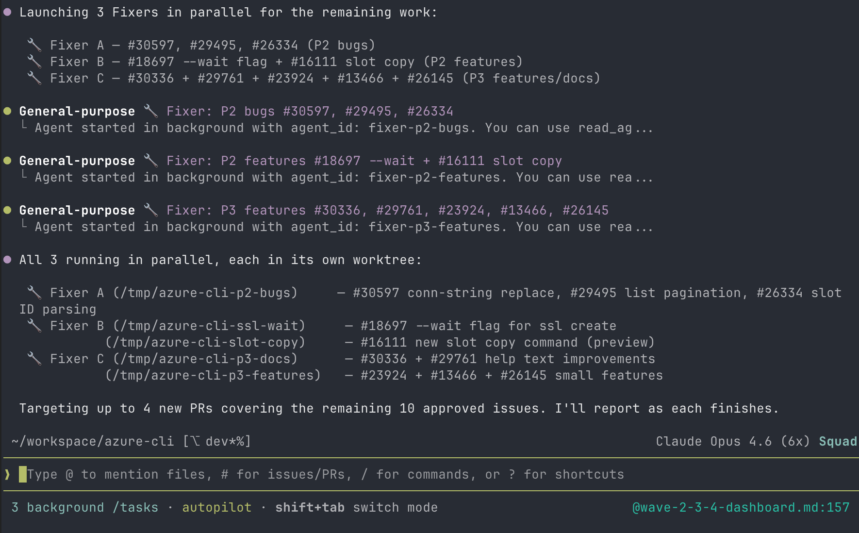 Parallel agents launching in Copilot CLI